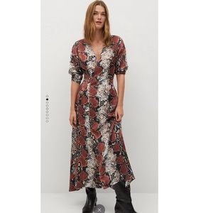 Mango snake print dress